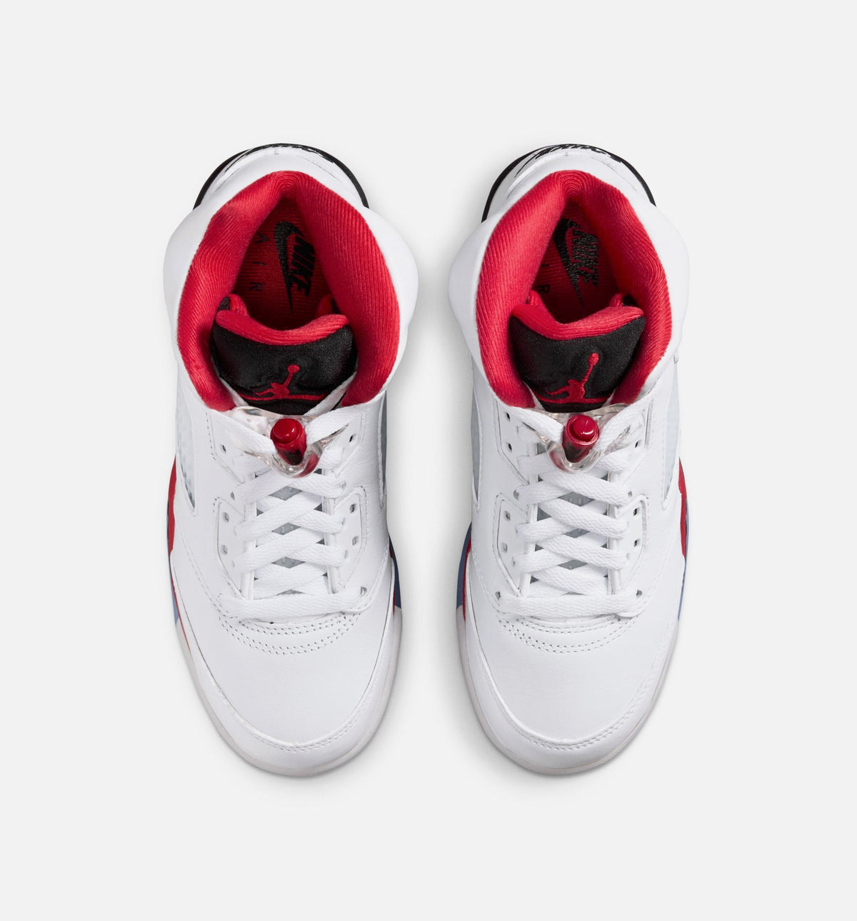 Air Jordan 5 Retro Fire Red – Grade School Lifestyle Shoe (White/Fire Red/Black)
