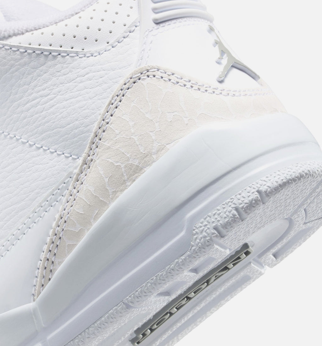 Air Jordan 3 Retro White and Silver – Preschool Lifestyle Shoe (White/Metallic Silver)
