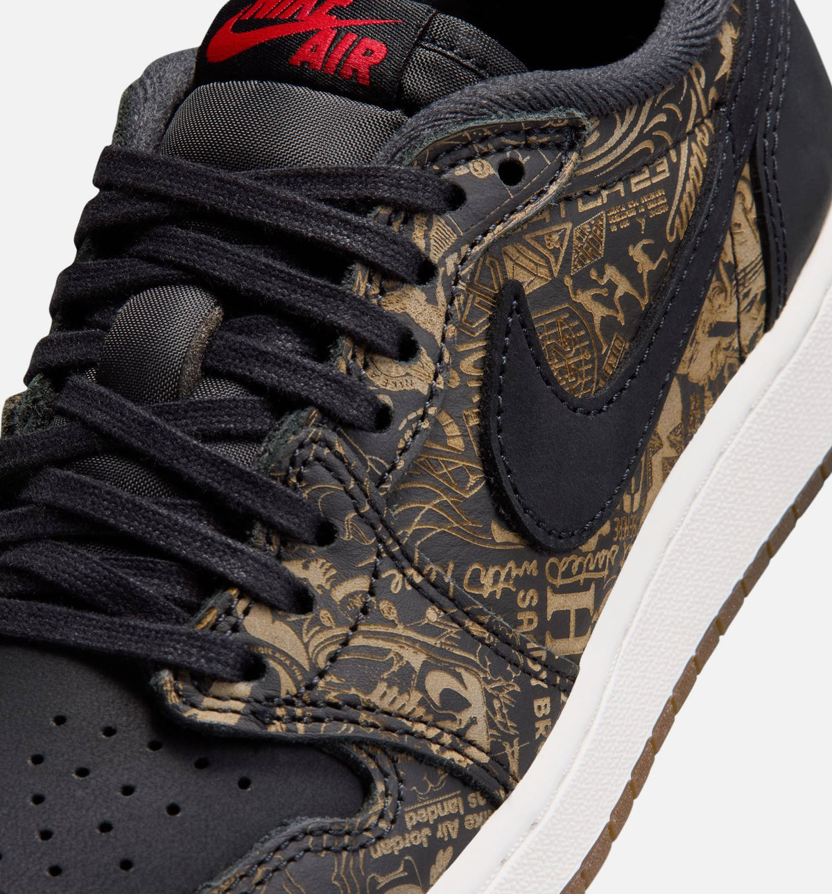 Air Jordan 1 Retro Low OG Laser Black and Varsity Red – Grade School Lifestyle Shoe (Black/Varsity Red/Summit White)