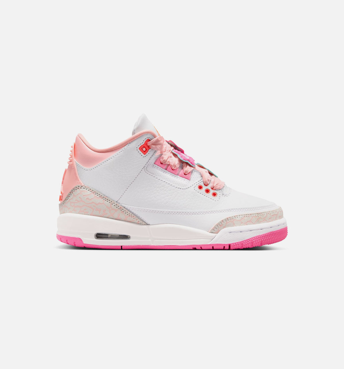 Air Jordan 3 Retro Spring Flowers – Grade School Lifestyle Shoe (Pearl Pink/Pink Bloom/Pink Glow/Hyper Orange)