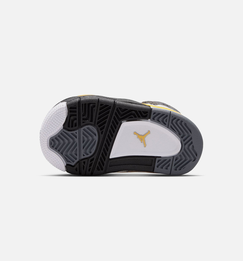 Air Jordan 4 Retro Rare Air Tour Yellow – Infant/Toddler Lifestyle Shoe (White/Dark Blue Grey/Black/Tour Yellow)
