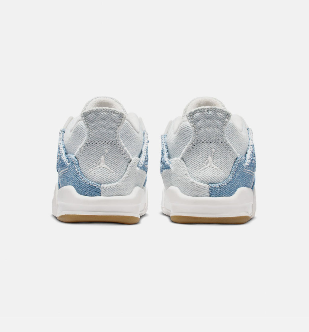 Air Jordan 4 Retro Worn Blue – Infant/Toddler Lifestyle Shoe (Sail/Worn Blue/Metallic Gold)