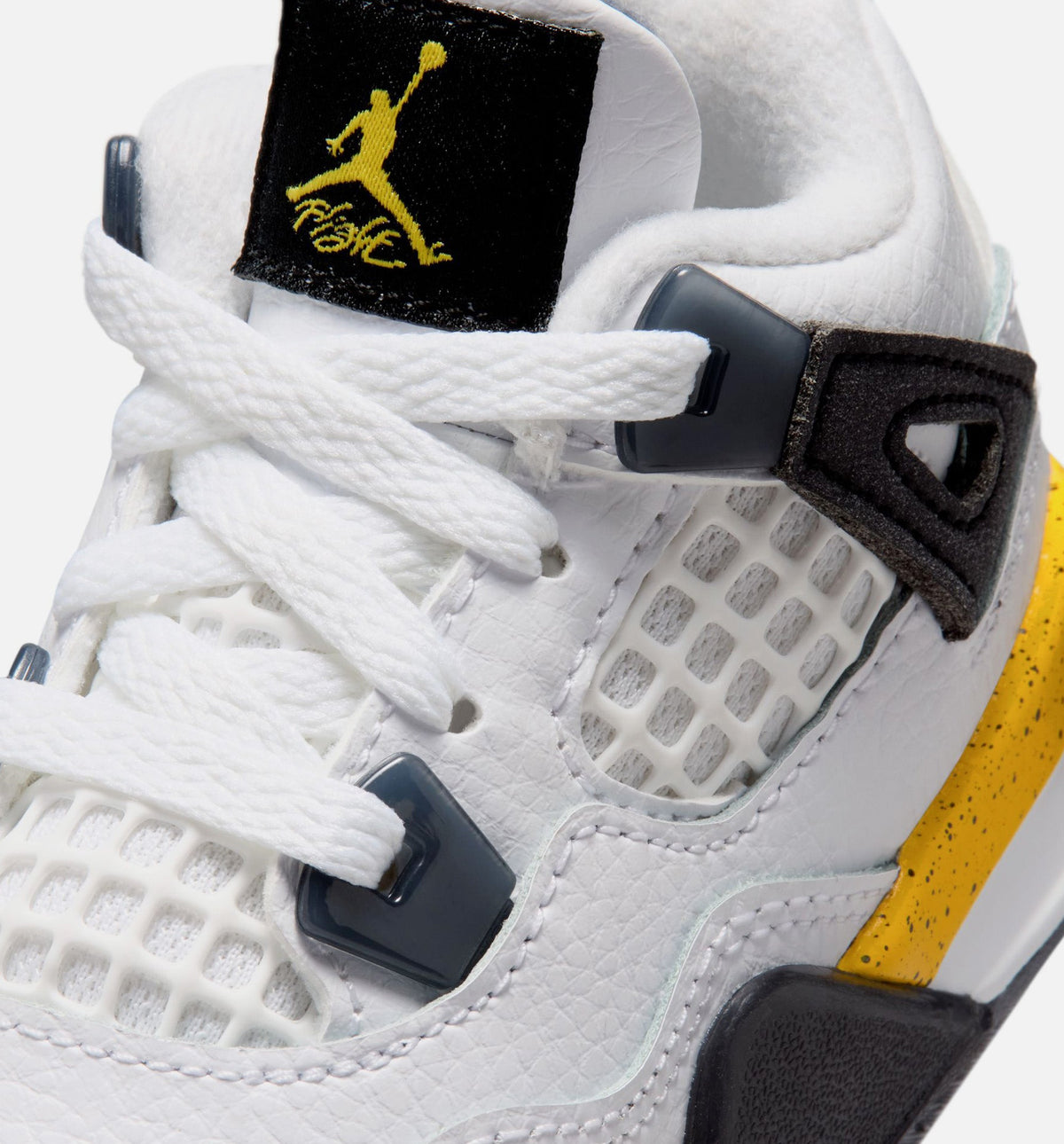 Air Jordan 4 Retro Rare Air Tour Yellow – Infant/Toddler Lifestyle Shoe (White/Dark Blue Grey/Black/Tour Yellow)