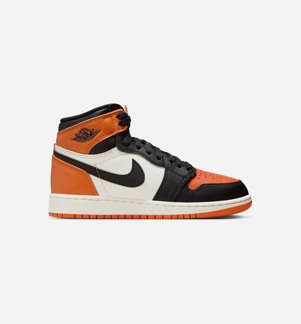 Air Jordan 1 Retro High OG Shattered Backboard – Grade School Lifestyle Shoe (Black/Sail/Starfish)