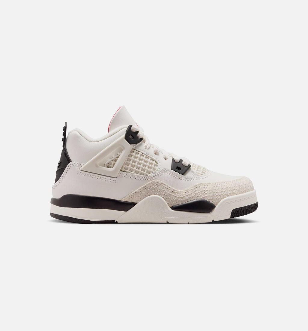 Air Jordan 4 Retro Flight Club – Preschool Lifestyle Shoe (Sail/Black/University Red)