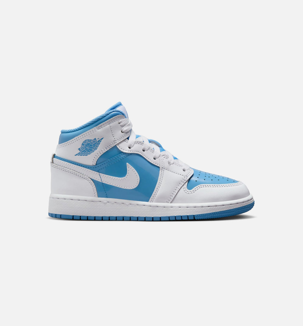 Air Jordan 1 Mid Legend Blue – Grade School Lifestyle Shoe (White/Legend Blue)