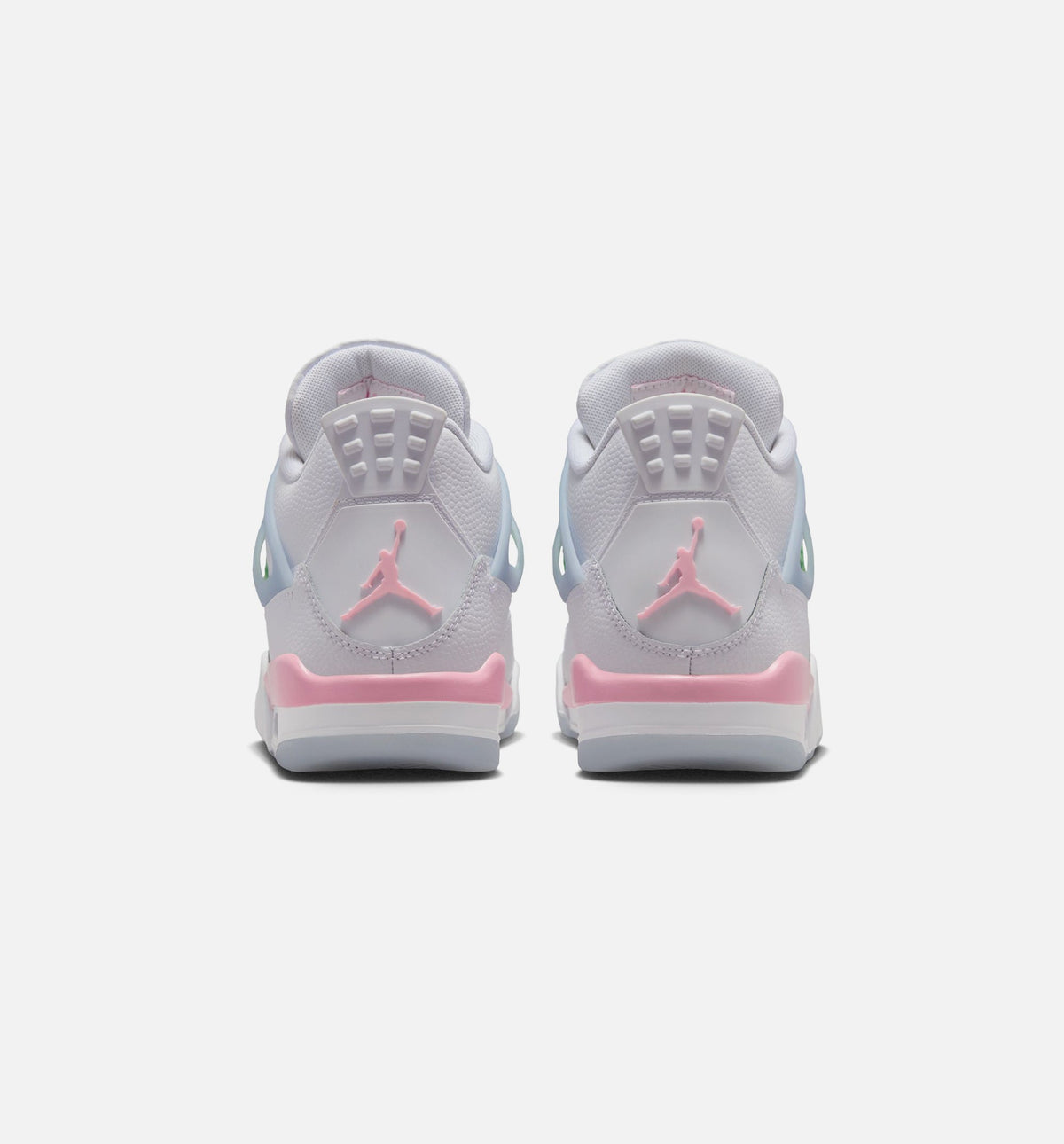 Air Jordan 4 Retro Medium Soft Pink – Grade School Lifestyle Shoe (White/Medium Soft Pink/Half Blue)