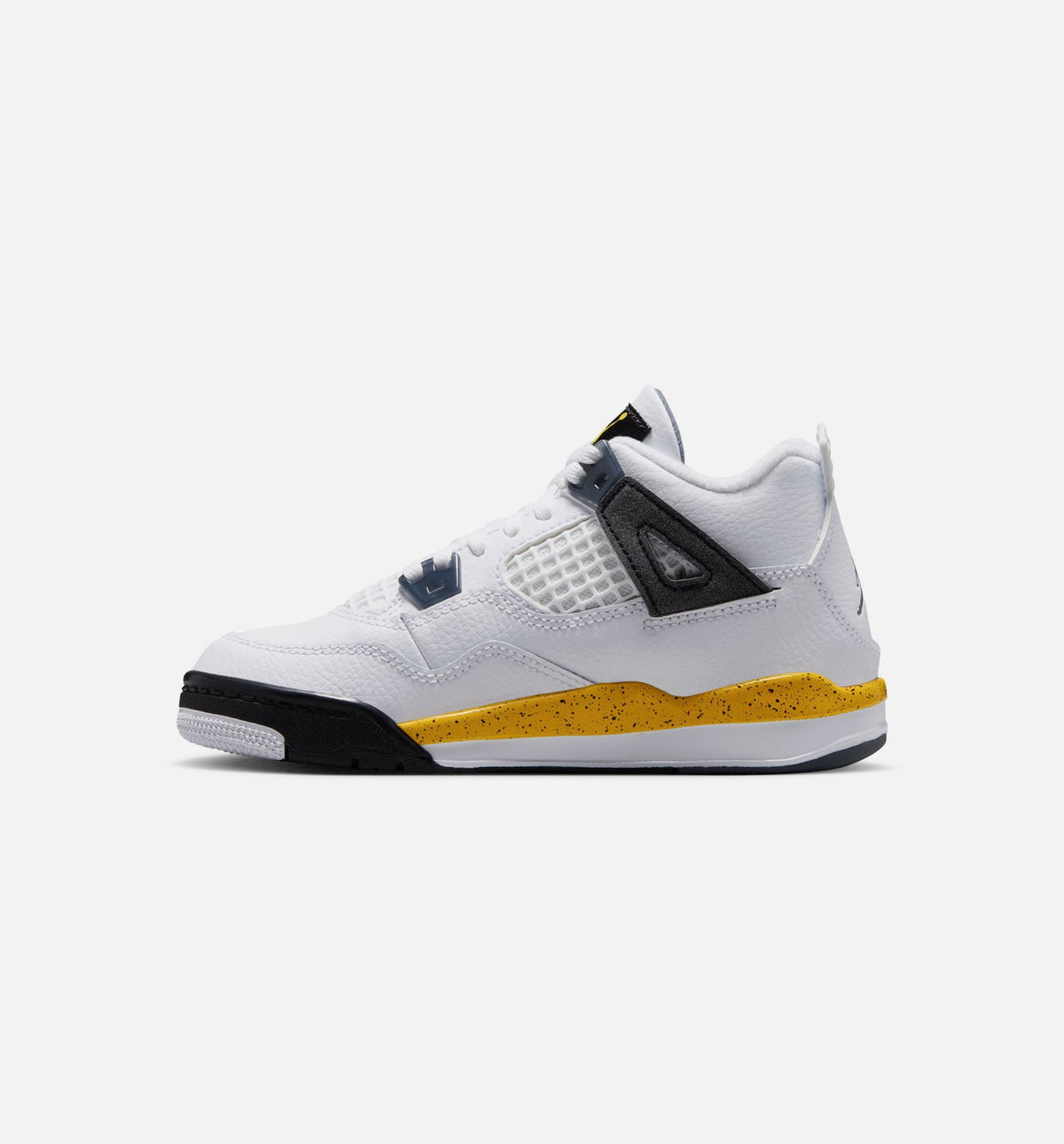 Air Jordan 4 Retro Rare Air Tour Yellow – Preschool Lifestyle Shoe (White/Dark Blue Grey/Black/Tour Yellow)