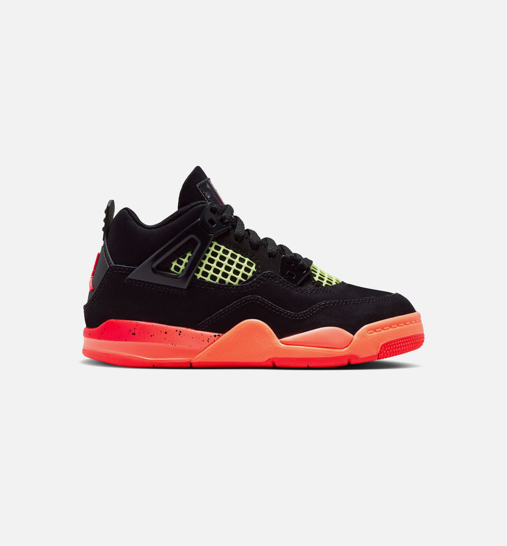 Air Jordan 4 Retro Black Infrared 23 – Preschool Lifestyle Shoe (Black/Infrared 23/Bright Mango)