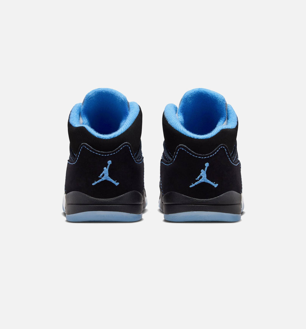 Air Jordan 5 Retro Black Carolina – Infant/Toddler Lifestyle Shoe (Black/University Blue/White)
