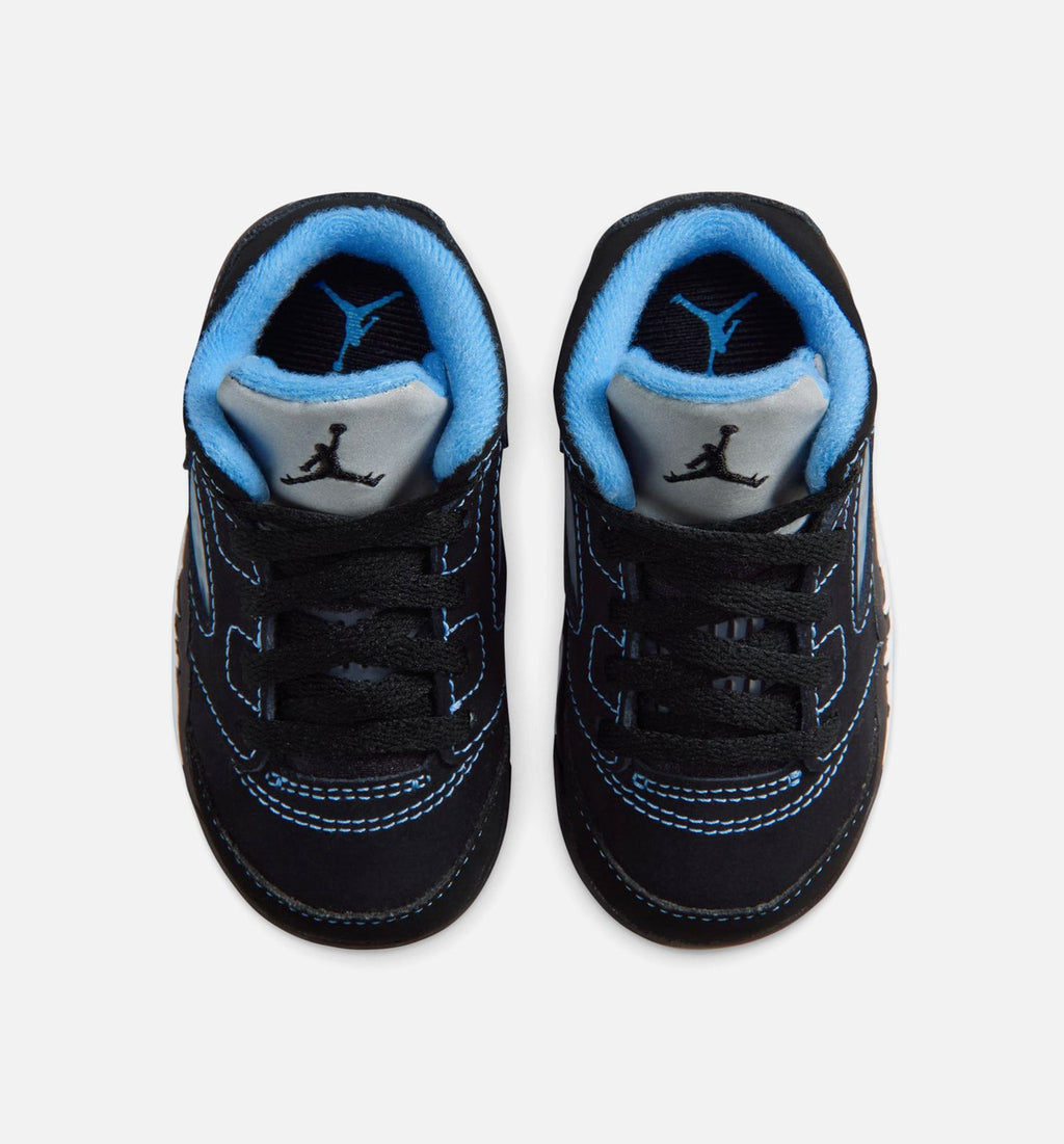 Air Jordan 5 Retro Black Carolina – Infant/Toddler Lifestyle Shoe (Black/University Blue/White)