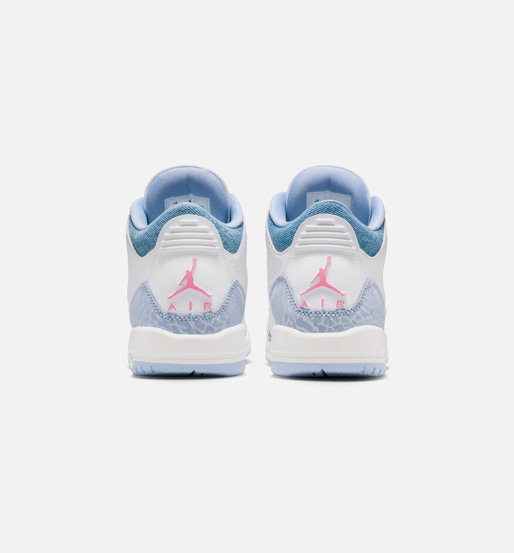 Air Jordan 3 Retro Cobalt Bliss – Grade School Lifestyle Shoe (White/Cobalt Bliss/Football Grey/Pink Glow)