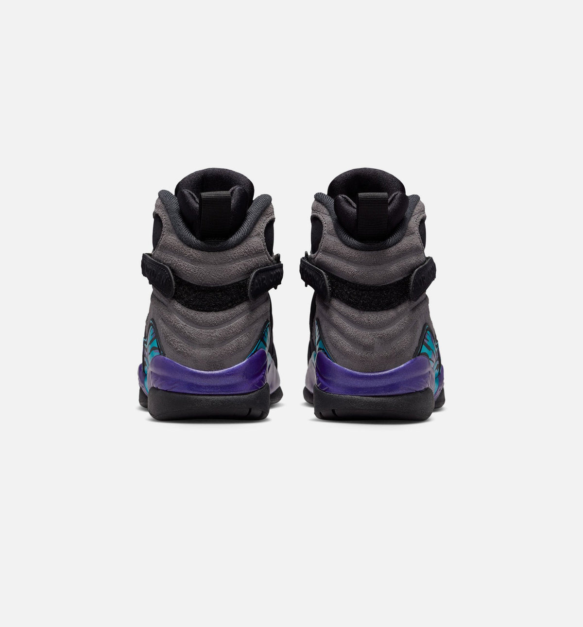 Air Jordan 8 Retro Aqua – Grade School Lifestyle Shoe (Black/Multi-Color/Bright Concord)