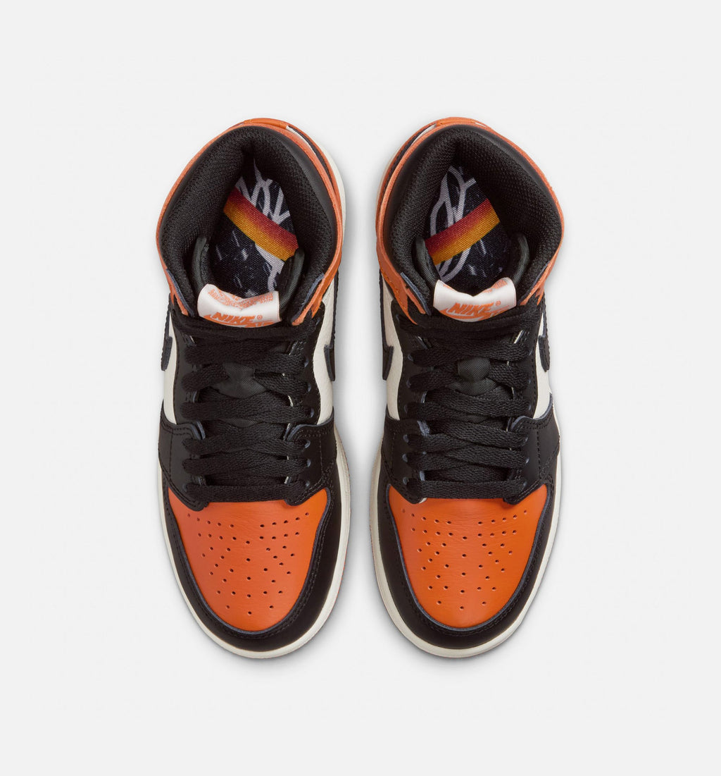 Air Jordan 1 Retro High OG Shattered Backboard – Grade School Lifestyle Shoe (Black/Sail/Starfish)
