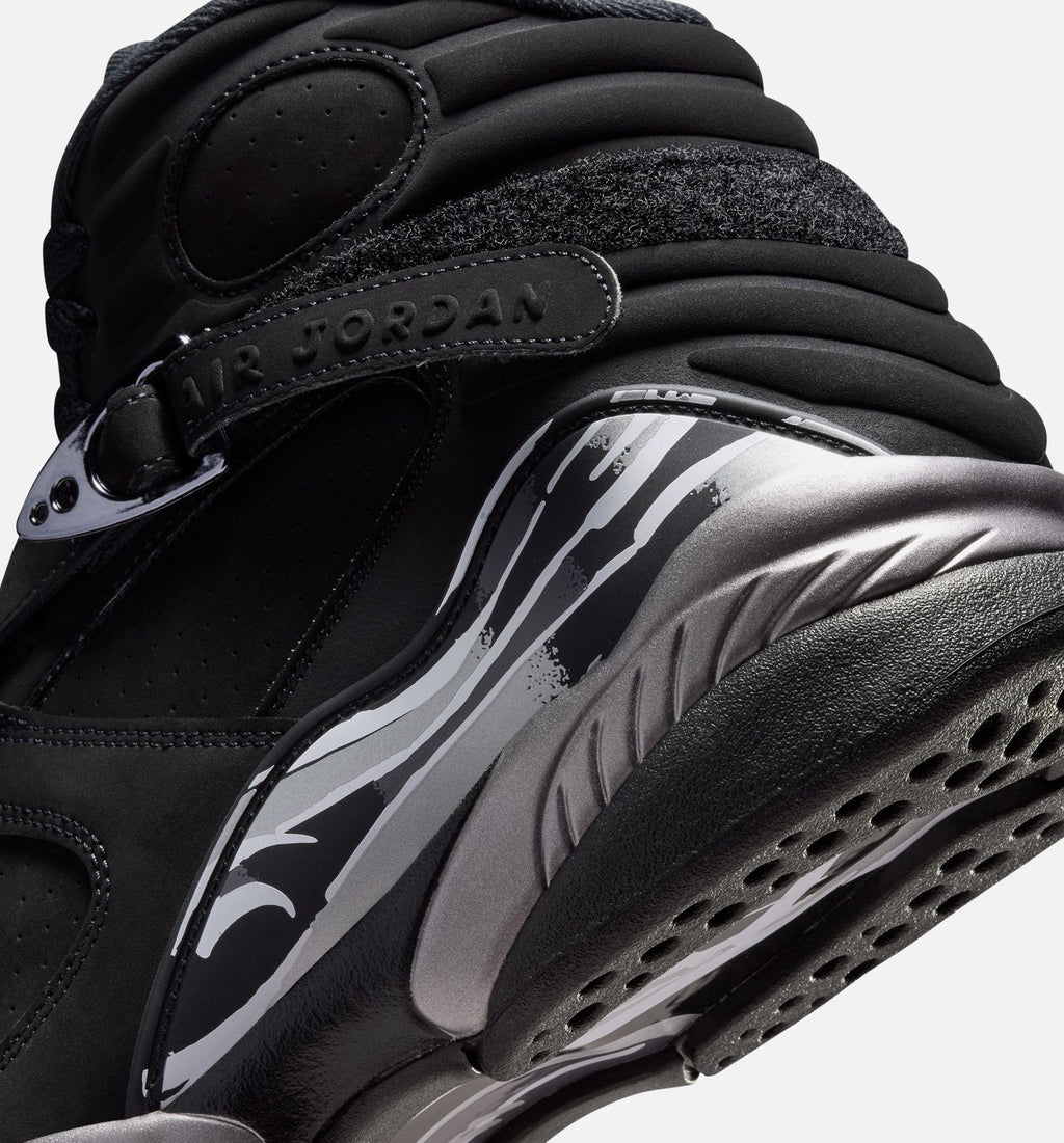 Air Jordan 8 Retro Chrome Black and Light Graphite – Men’s Lifestyle Shoe (Black/White/Light Graphite)