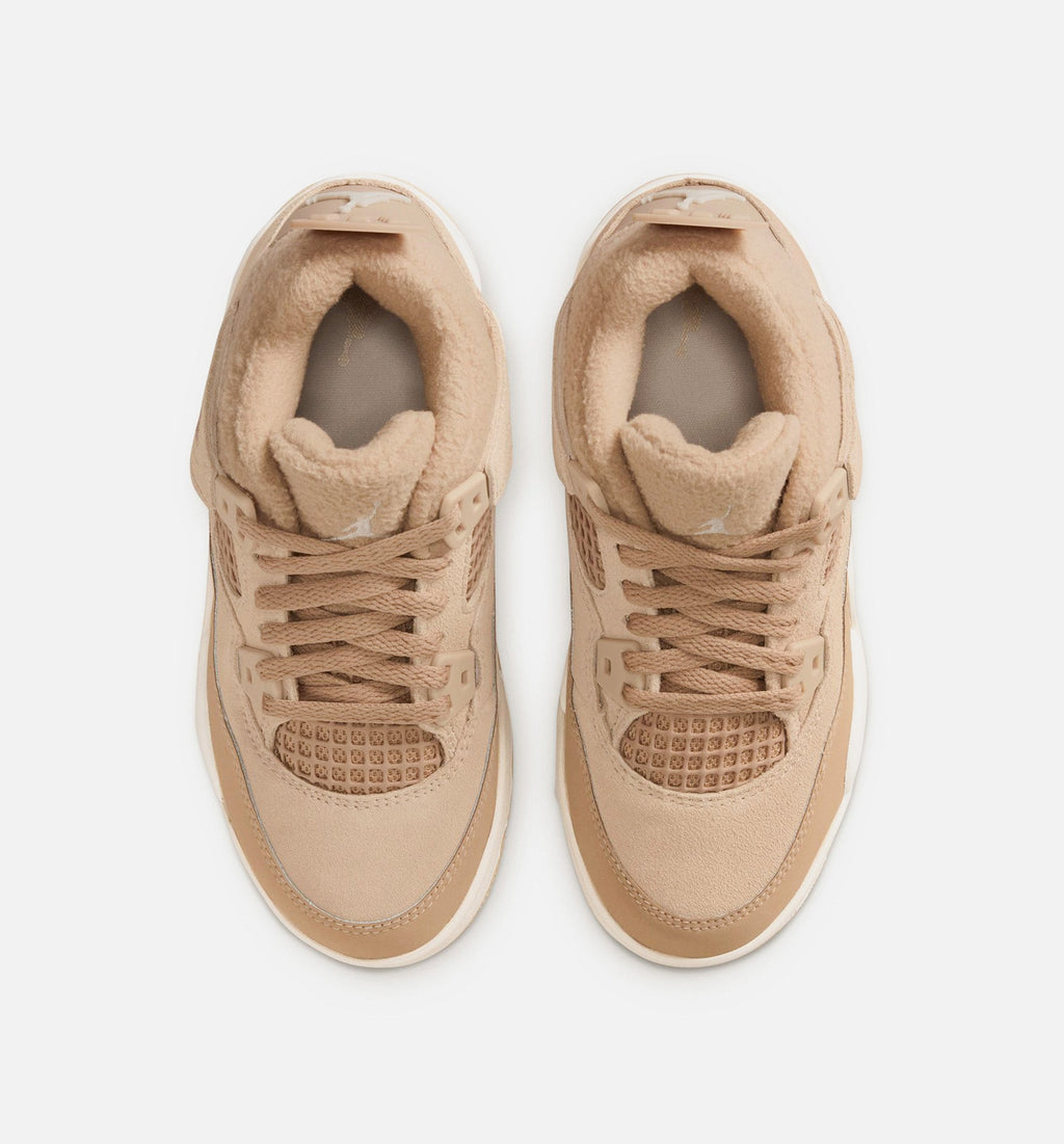 Air Jordan 4 Retro Cozy Girl – Preschool Lifestyle Shoe (Hemp/Light Orewood Brown)
