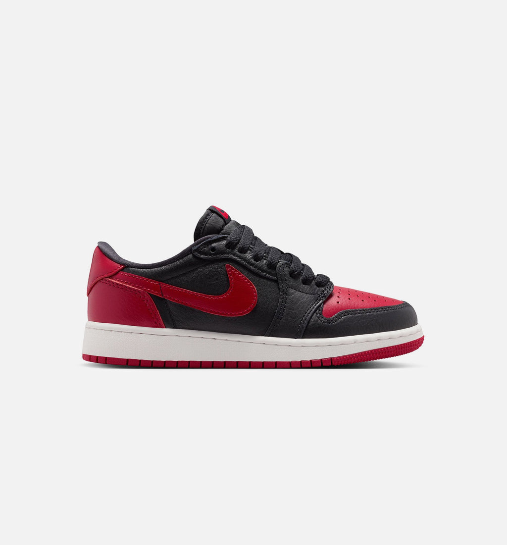 Air Jordan 1 Retro Low OG Banned – Grade School Lifestyle Shoe (Black/Varsity Red/Summit White)