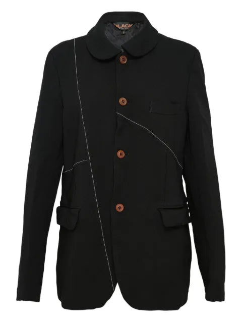 Black Comme Des Garçons gabardine trimmed jacket