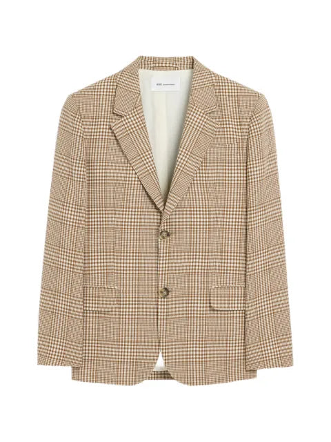 AMI Paris Wool Prince Of Wales Straight Jacket