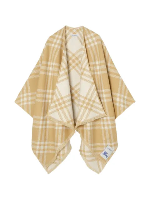 Burberry check wool silk cashmere cape