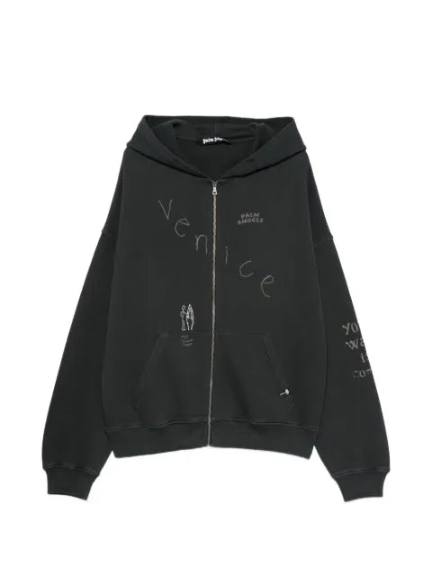 Palm Angels graphic-print zip-up hoodie