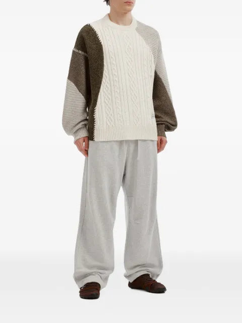 FIVE CM cable-knit patchwork sweater