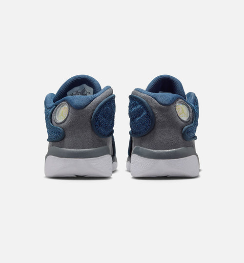 Air Jordan 13 Retro Navy and Flint Grey – Infant/Toddler Lifestyle Shoe (Navy/University Blue/Flint Grey/White)