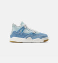 Air Jordan 4 Retro Worn Blue – Preschool Lifestyle Shoe (Sail/Worn Blue/Metallic Gold)