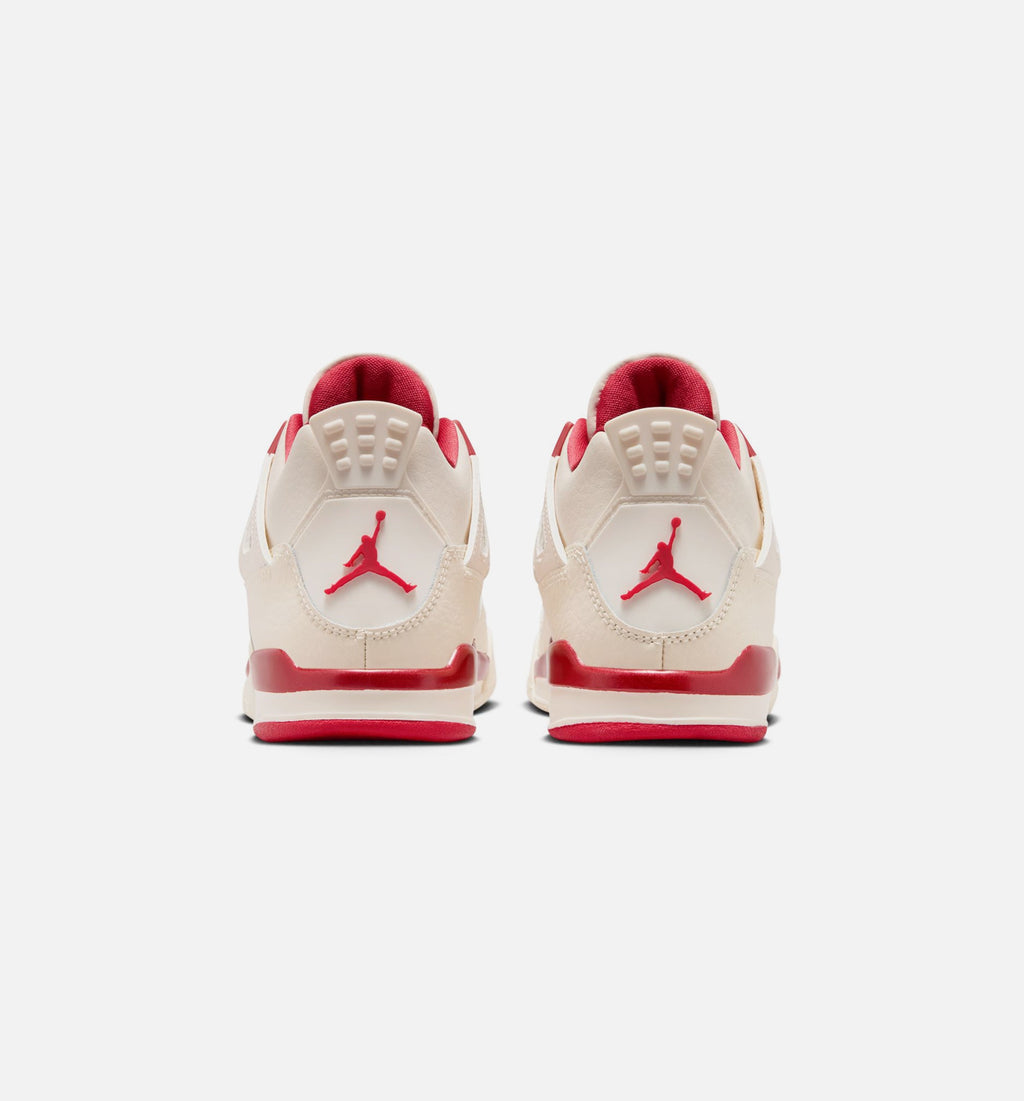 Air Jordan 4 Retro Valentine’s Day – Preschool Lifestyle Shoe (Pale Ivory/Sierra Red/Tough Red)