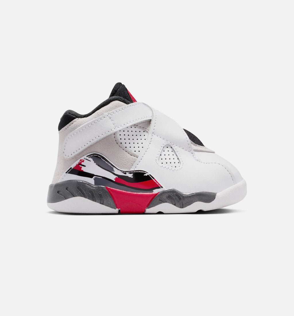 Air Jordan 8 Retro White and True Red – Infant/Toddler Lifestyle Shoe (White/Black/True Red)