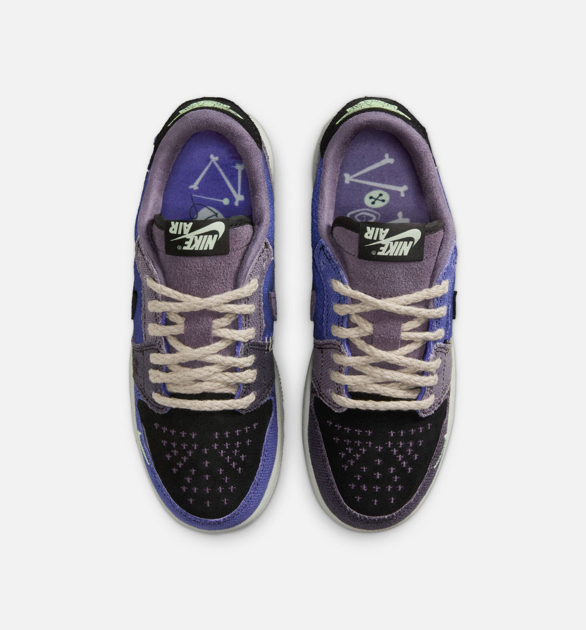 Air Jordan 1 Low OG – Grade School Lifestyle Shoe (Regency Purple/Vapor Green/Black/Dark Raisin/Daybreak/Light Silver)
