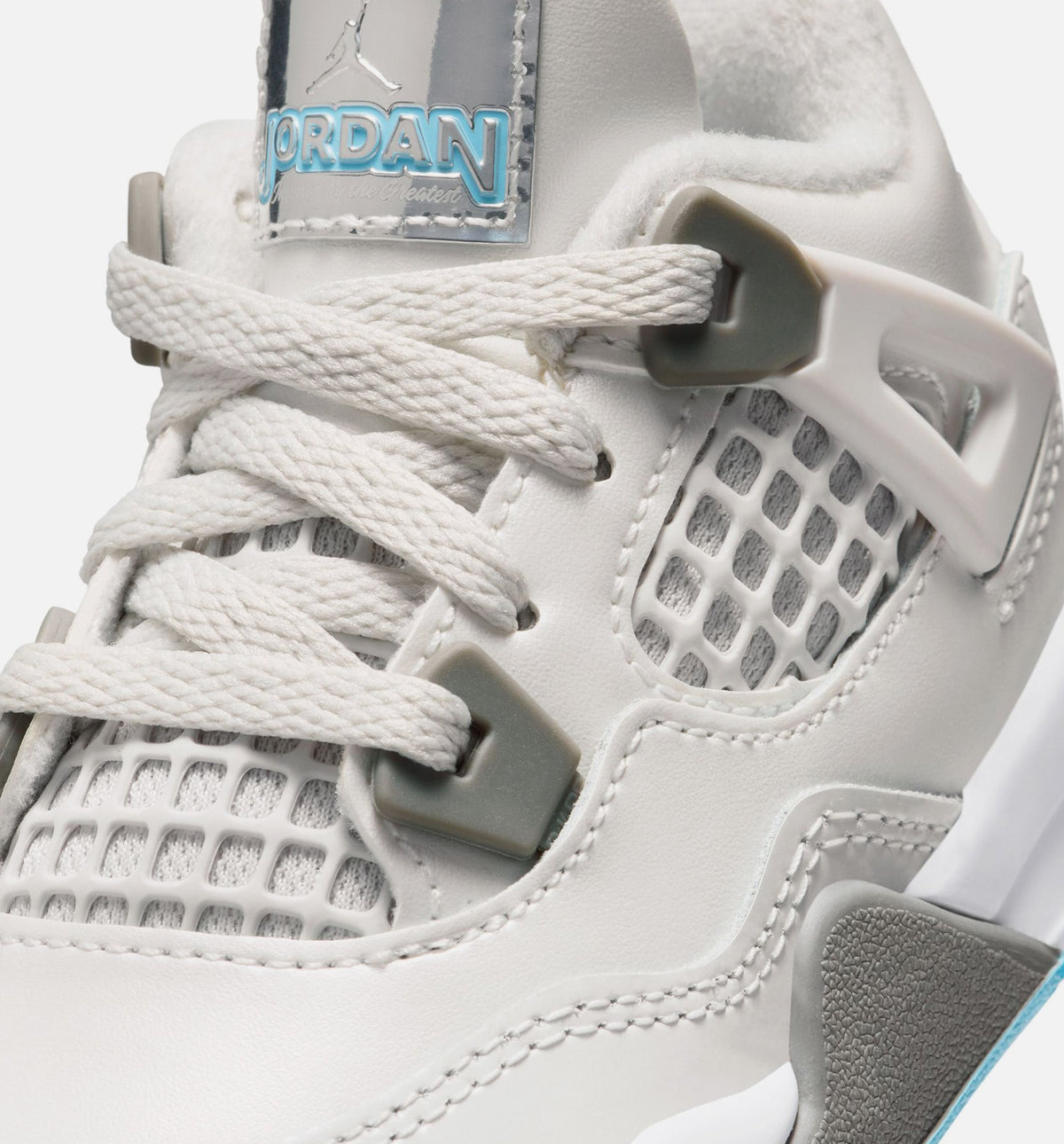 Air Jordan 4 Retro Blue Chill – Infant/Toddler Lifestyle Shoe (Photon Dust/Blue Chill/Flat Pewter/White/Blue Tint)