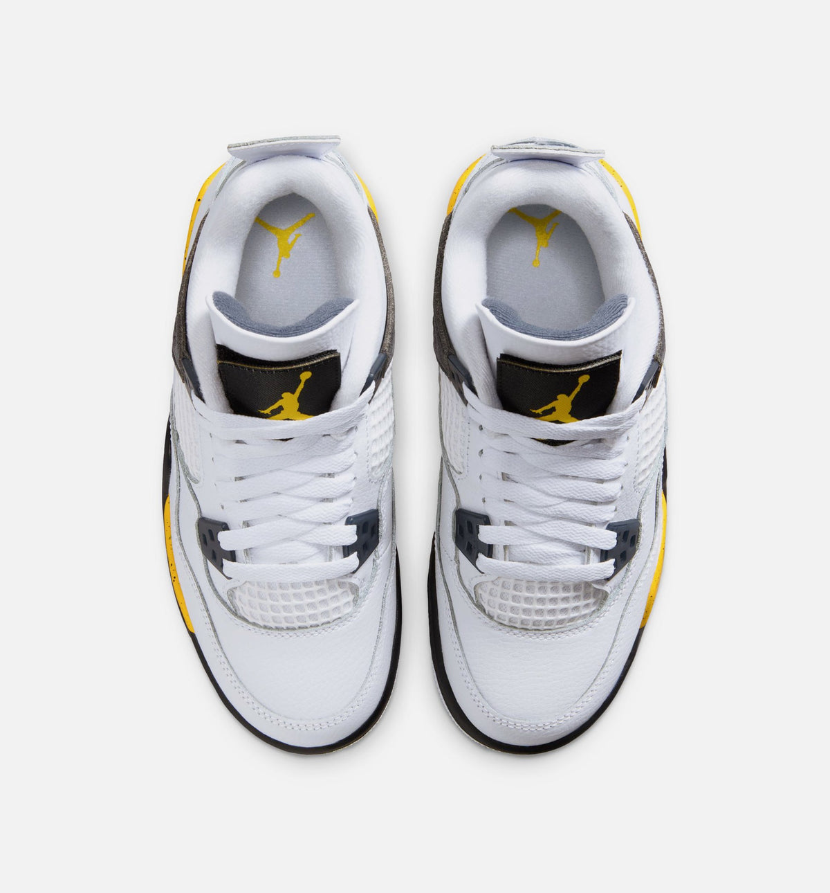 Air Jordan 4 Retro Rare Air Tour Yellow – Grade School Lifestyle Shoe (White/Dark Blue Grey/Black/Tour Yellow)