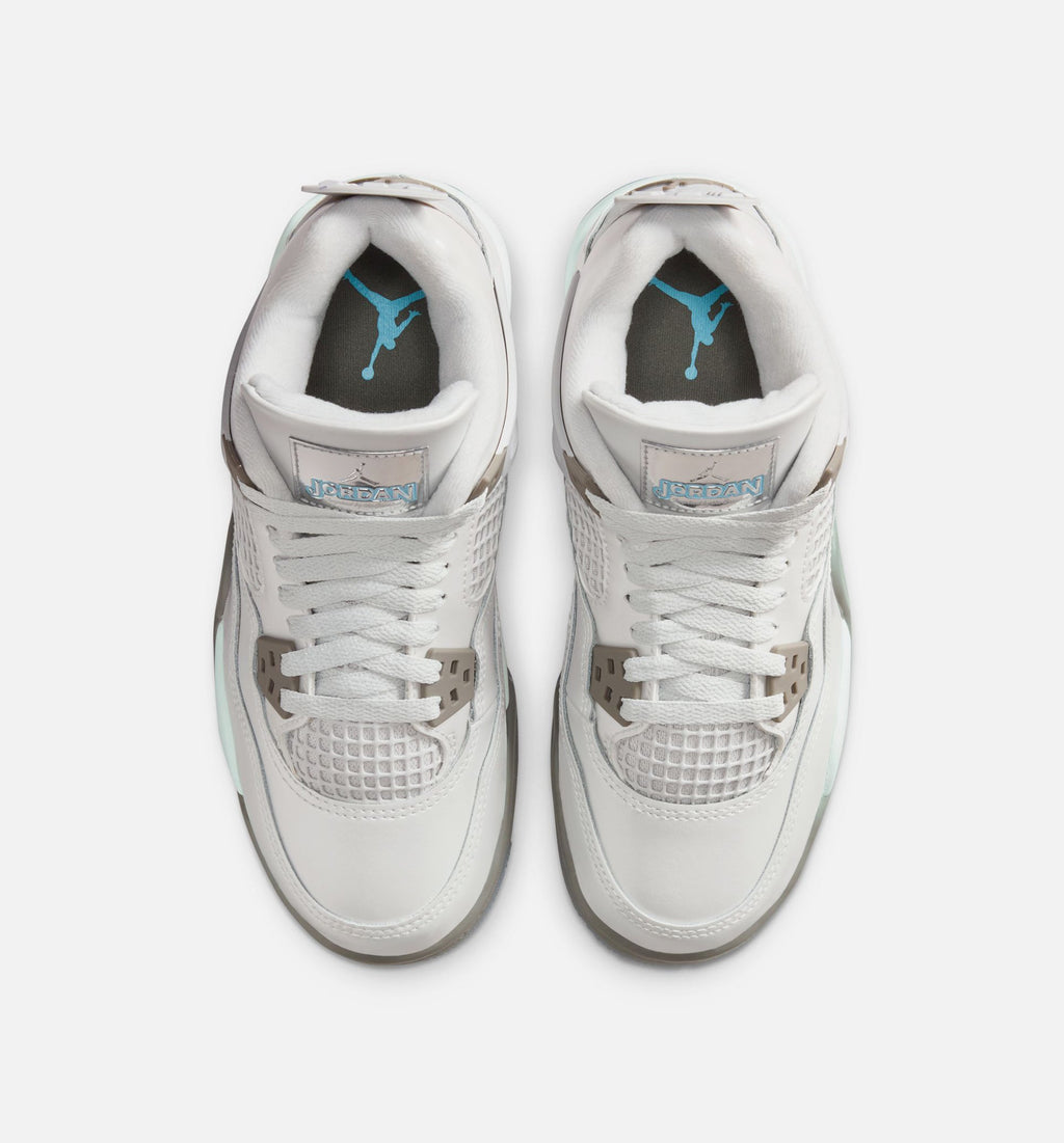 Air Jordan 4 Retro Blue Chill – Grade School Lifestyle Shoe (Photon Dust/Blue Chill/Flat Pewter/White/Blue Tint)