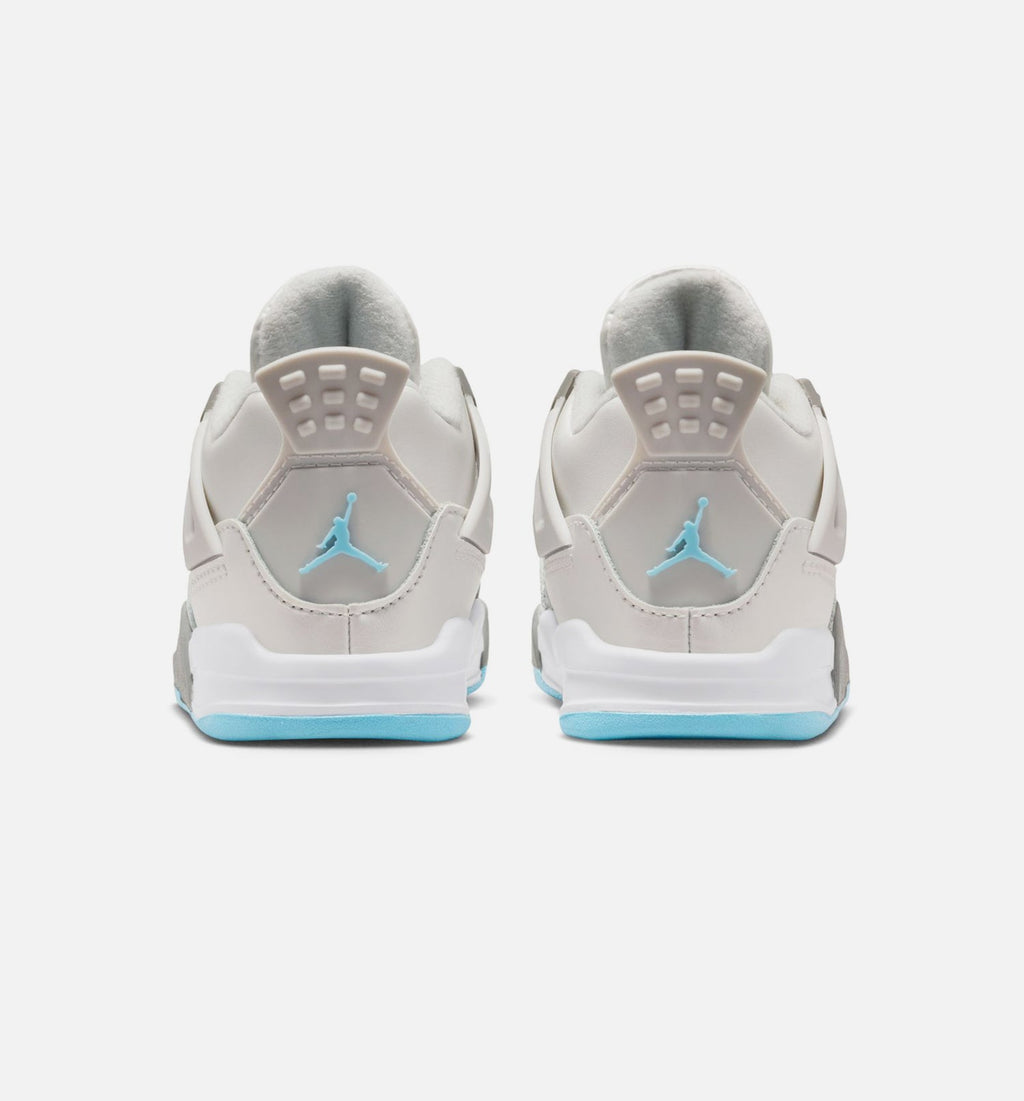 Air Jordan 4 Retro Blue Chill – Infant/Toddler Lifestyle Shoe (Photon Dust/Blue Chill/Flat Pewter/White/Blue Tint)