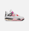 Air Jordan 4 Retro Comic – Grade School Lifestyle Shoe (Off White/Fire Pink/Anthracite)