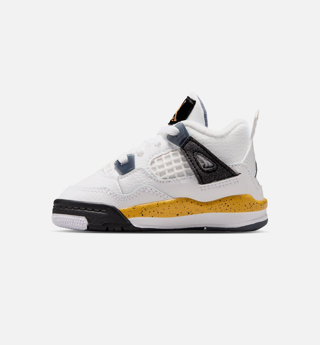 Air Jordan 4 Retro Rare Air Tour Yellow – Infant/Toddler Lifestyle Shoe (White/Dark Blue Grey/Black/Tour Yellow)