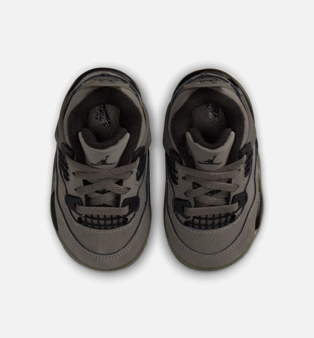 Air Jordan 4 Retro Cave Stone and Black – Infant/Toddler Lifestyle Shoe (Cave Stone/Black/Moon Particle)