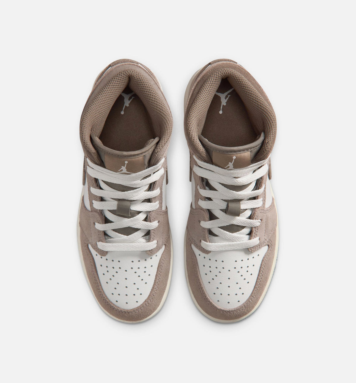 Air Jordan 1 Mid – Grade School Lifestyle Shoe (Enigma Stone/Olive Grey/Summit White)