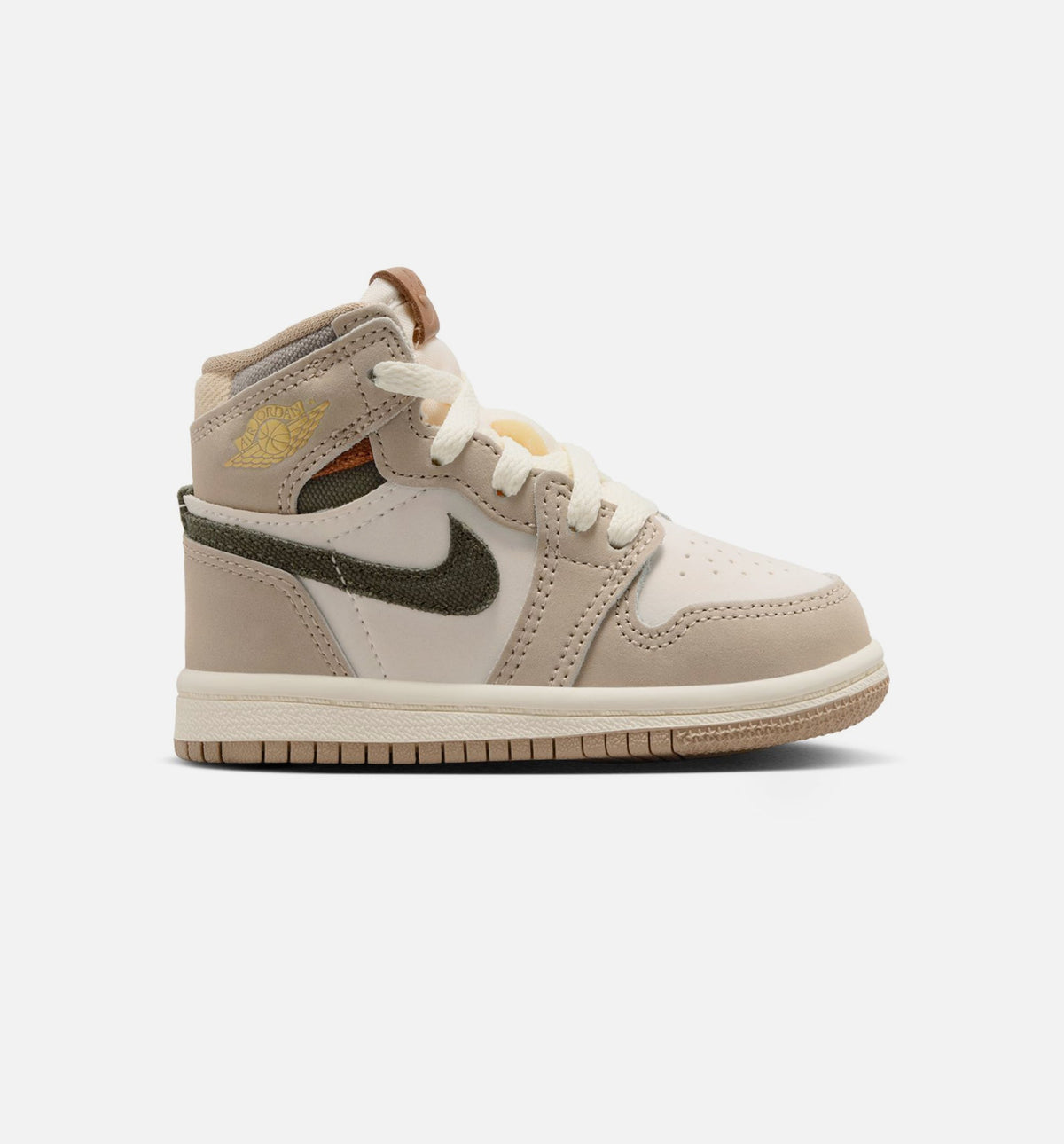 Air Jordan 1 Retro High OG Khaki – Infant/Toddler Lifestyle Shoe (Khaki/Sail/Coconut Milk/Cargo Khaki)