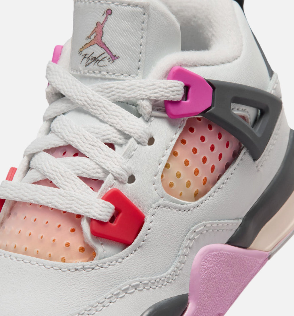 Air Jordan 4 Retro Comic – Infant/Toddler Lifestyle Shoe (Off White/Fire Pink/Anthracite)