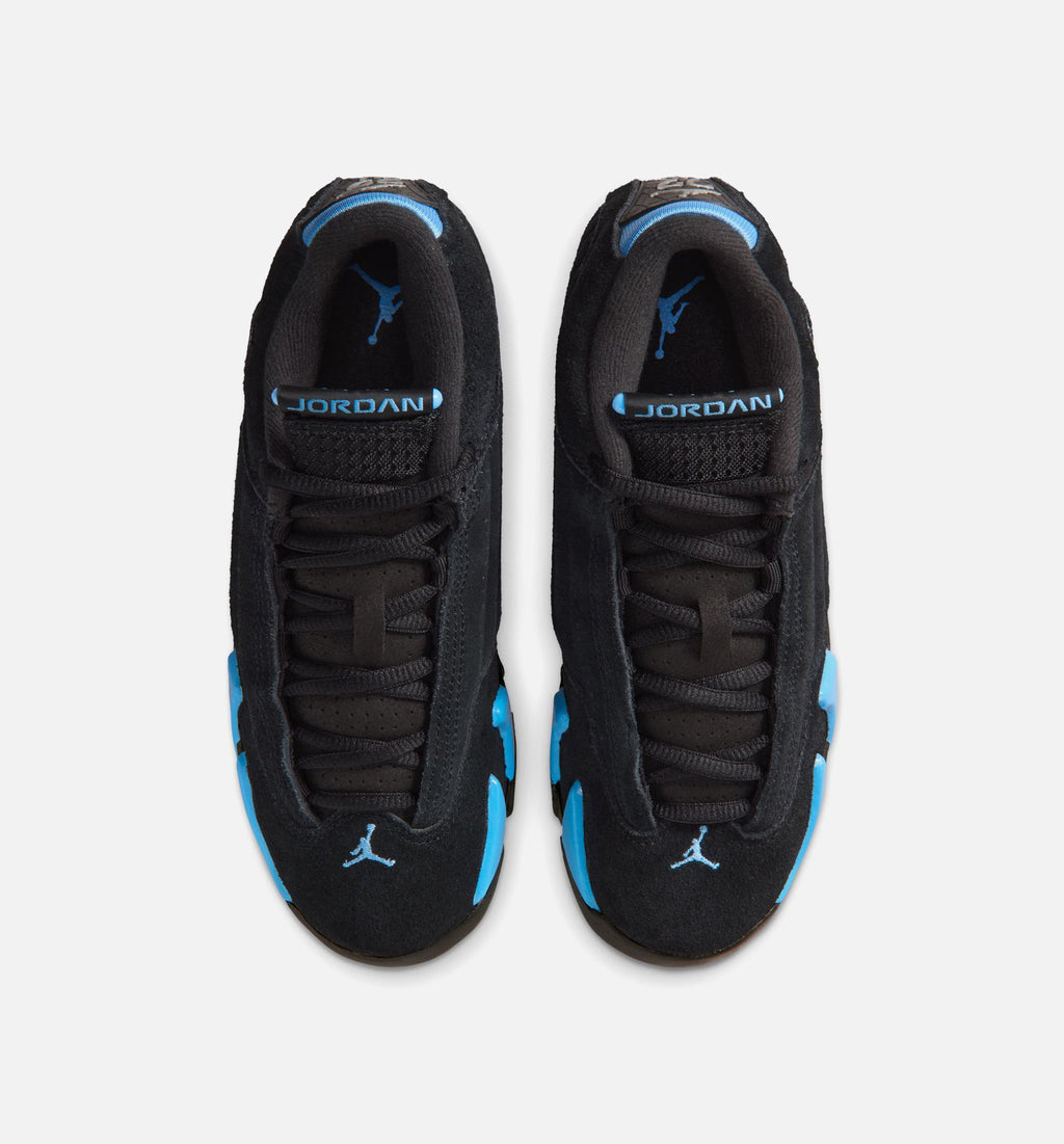 Air Jordan 14 Retro Black University Blue – Grade School Lifestyle Shoe (Black/White/University Blue)