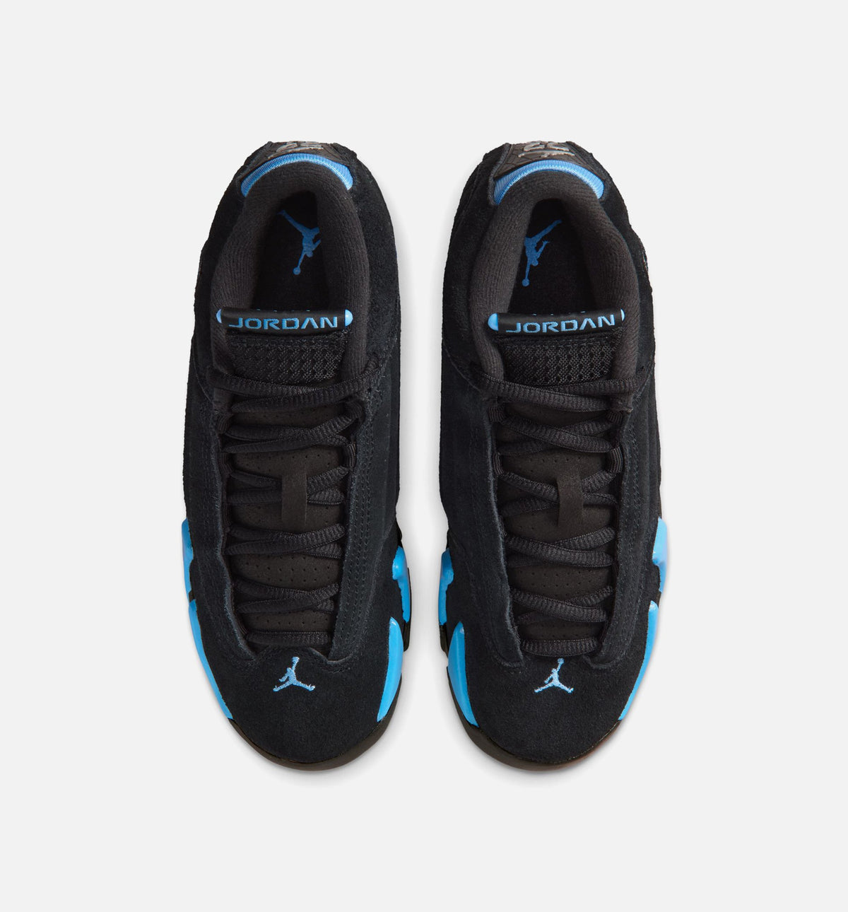 Air Jordan 14 Retro Black University Blue – Grade School Lifestyle Shoe (Black/White/University Blue)