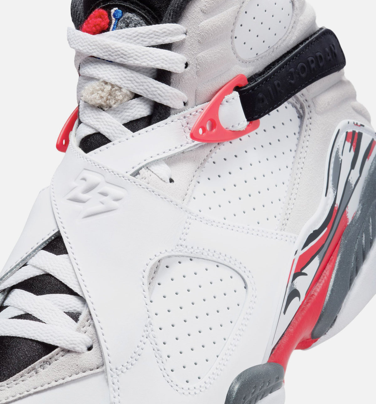 Air Jordan 8 Retro White and True Red – Men’s Lifestyle Shoe (White/Black/True Red)