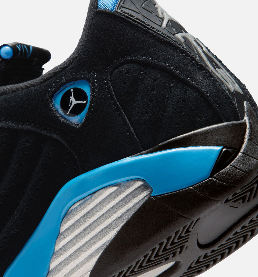 Air Jordan 14 Retro Black University Blue – Grade School Lifestyle Shoe (Black/White/University Blue)