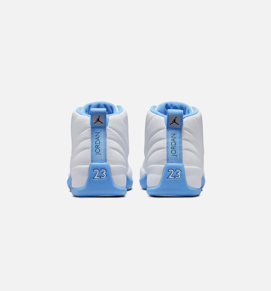 Air Jordan 12 Retro White and University Blue – Men’s Lifestyle Shoe (White/University Blue/Metallic Silver)