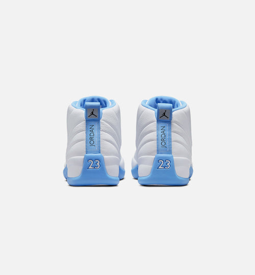 Air Jordan 12 Retro White and University Blue – Men’s Lifestyle Shoe (White/University Blue/Metallic Silver)