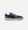 Air Jordan 1 Low OG – Grade School Lifestyle Shoe (Regency Purple/Vapor Green/Black/Dark Raisin/Daybreak/Light Silver)