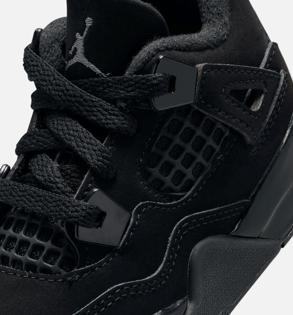 Air Jordan 4 Retro Black Cat – Infant/Toddler Lifestyle Shoe (Black/Light Graphite)