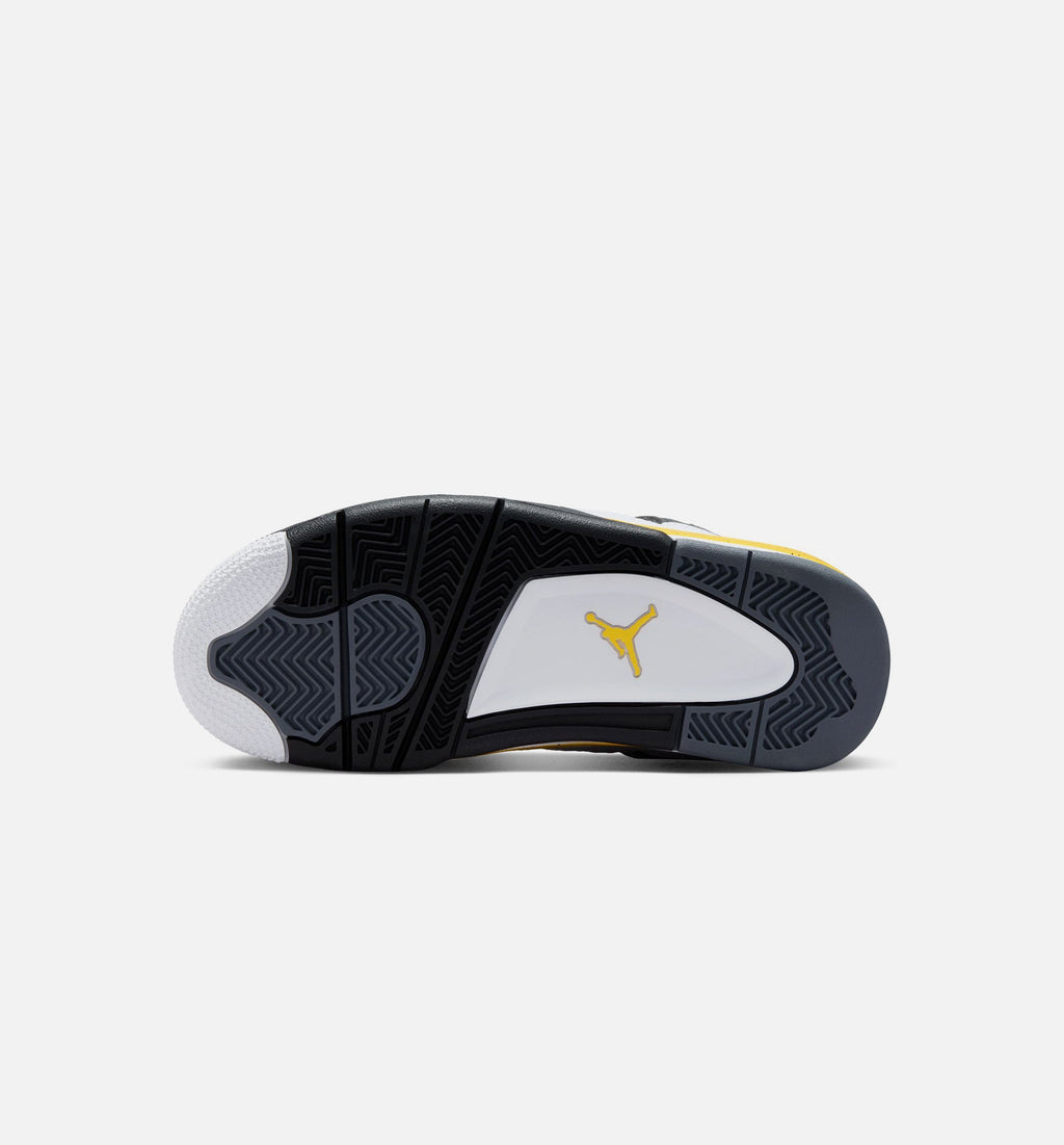 Air Jordan 4 Retro Rare Air Tour Yellow – Grade School Lifestyle Shoe (White/Dark Blue Grey/Black/Tour Yellow)